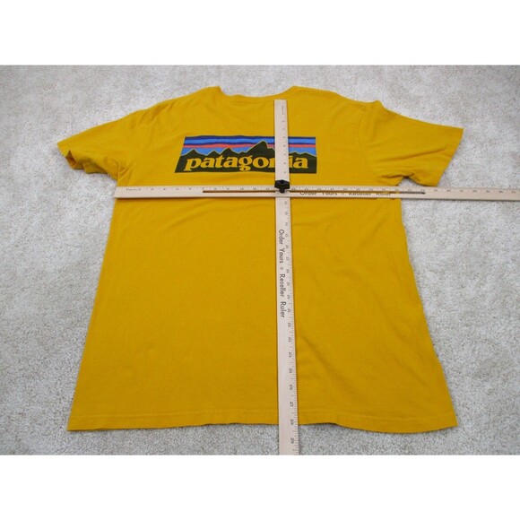 Patagonia Shirt Adult Large Yellow Organic Cotton Logo Lightweight Hiking Mens * - Picture 6 of 13